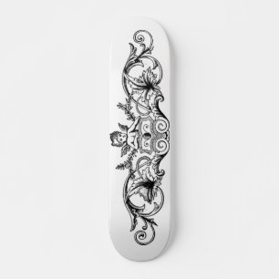 Skateboard de diseño floral