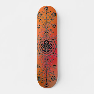 Skateboard de diseño floral
