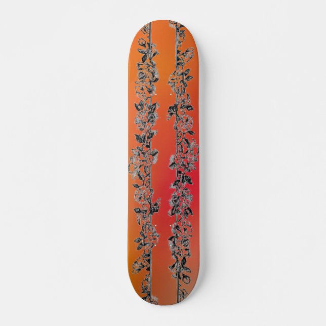 Skateboard de diseño floral (Anverso )