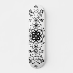 Skateboard de diseño floral