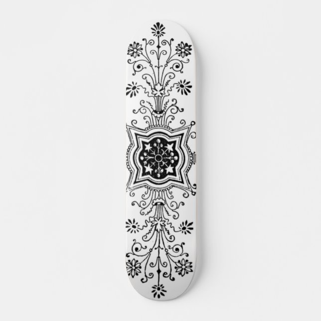 Skateboard de diseño floral (Anverso )