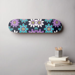 Skateboard de diseño floral de flor de pasión
