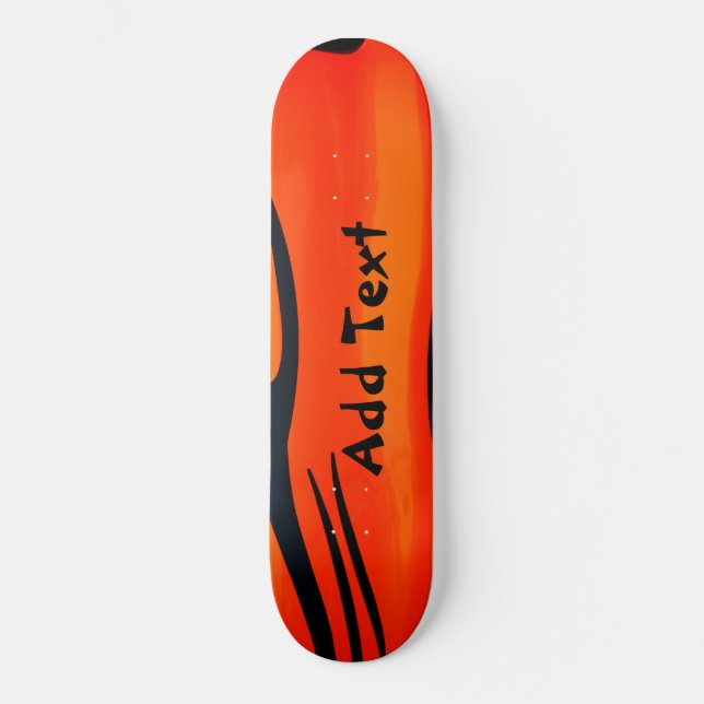 Skateboard de diseño naranja (Anverso)