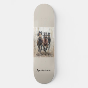 Skateboard de diseño único de caballos personaliza