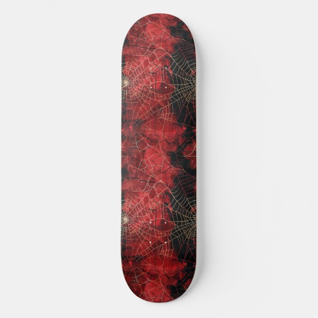 Skateboard de diseño web Guay Black and Red Spider (Anverso)