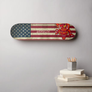 Skateboard de dragones rojos de Estados Unidos per