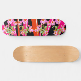 Skateboard de energía floral
