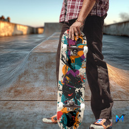 Skateboard de expresiones abstractas - Arte de sal