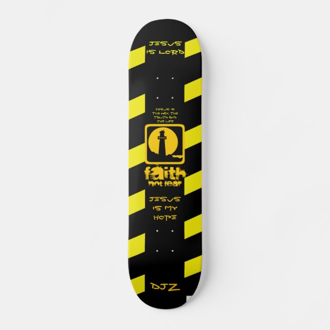 Skateboard de fe cristiana (Anverso)