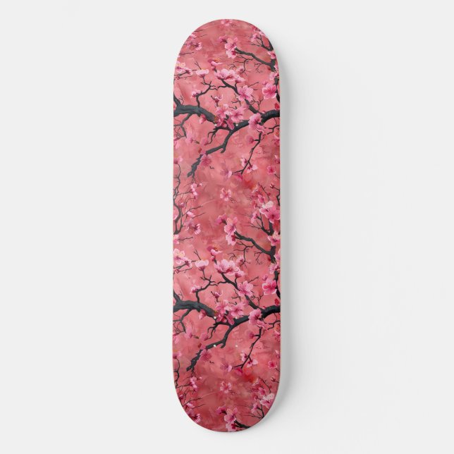 Skateboard de flores de cerezo japonés (Anverso)
