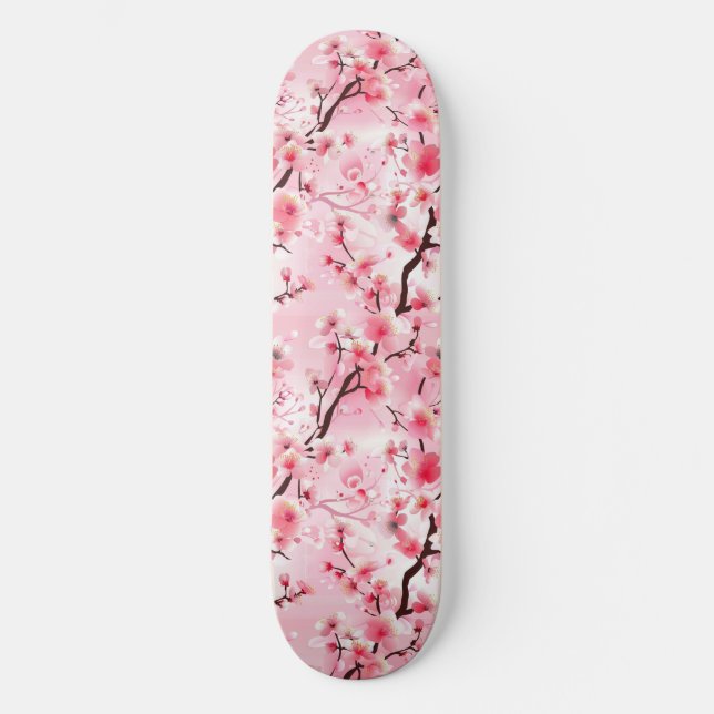 Skateboard de flores de cerezo japonés (Anverso)