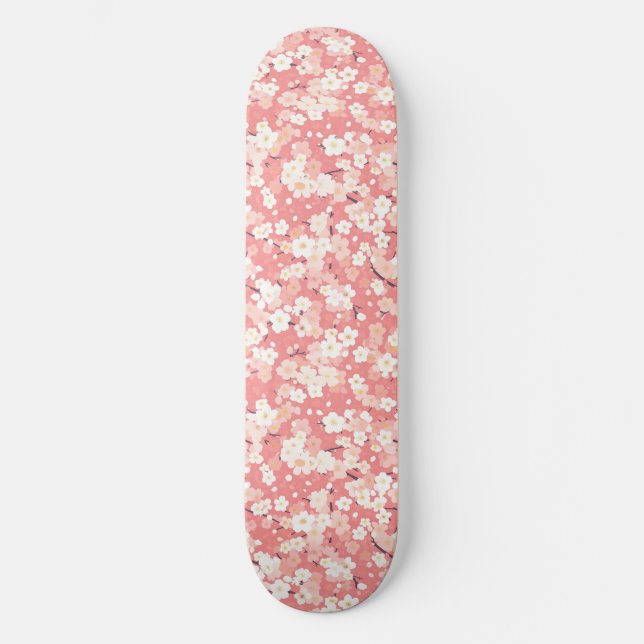 Skateboard de flores de cerezo japonés (Anverso)