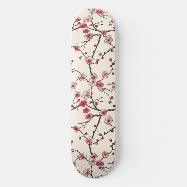 Skateboard de flores de cerezo japonés (Anverso)