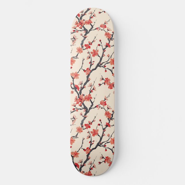Skateboard de flores de cerezo japonés (Anverso)