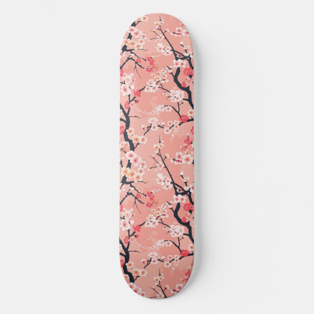 Skateboard de flores de cerezo japonés (Anverso)