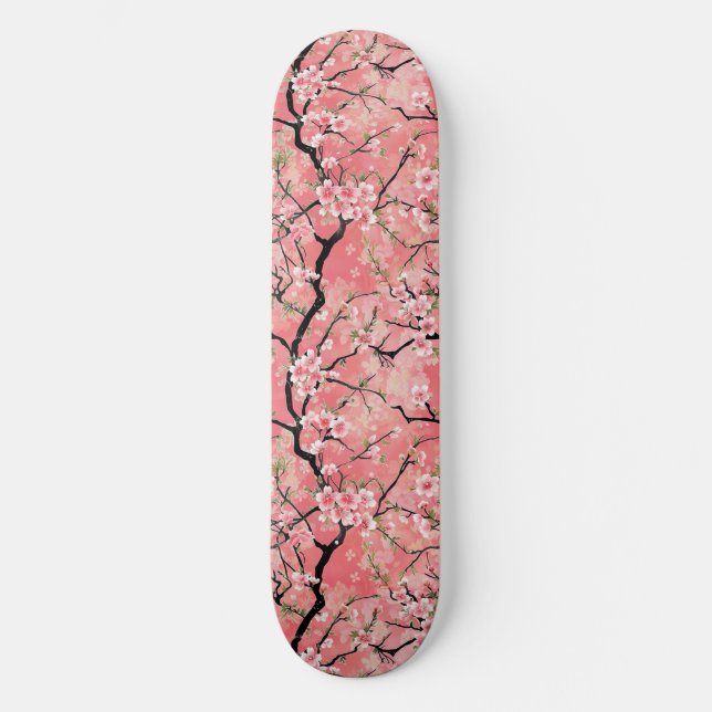 Skateboard de flores de cerezo japonés (Anverso)