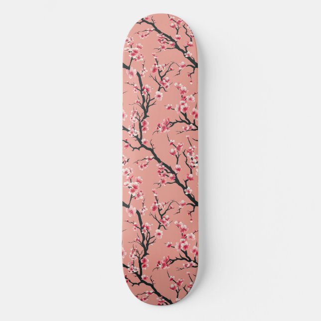 Skateboard de flores de cerezo japonés (Anverso)