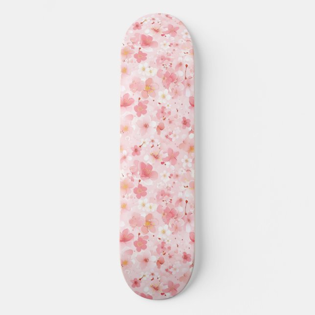 Skateboard de flores de cerezo japonés (Anverso)