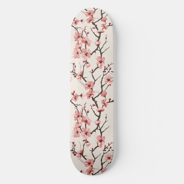 Skateboard de flores de cerezo japonés (Anverso)