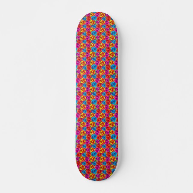 Skateboard de flores de colores (Anverso )