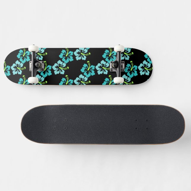 Skateboard de flores de Hawái (Horz)