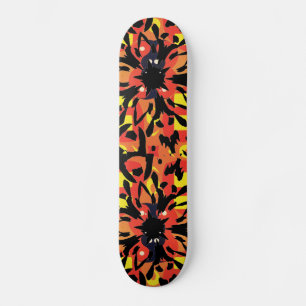 Skateboard de flores gráficas