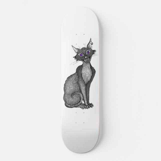 Skateboard de gato escalofriante (Anverso)