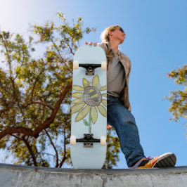 Skateboard de girasol y abejas