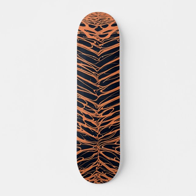 Skateboard de grietas naranja y negro (Anverso )