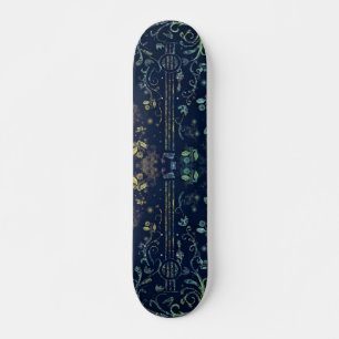 Skateboard de guitarra floral
