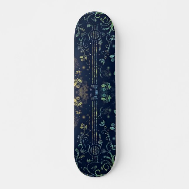 Skateboard de guitarra floral (Anverso )