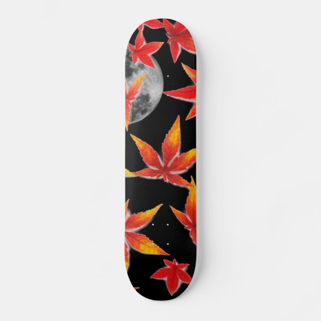 Skateboard de hojas de otoño (Anverso)
