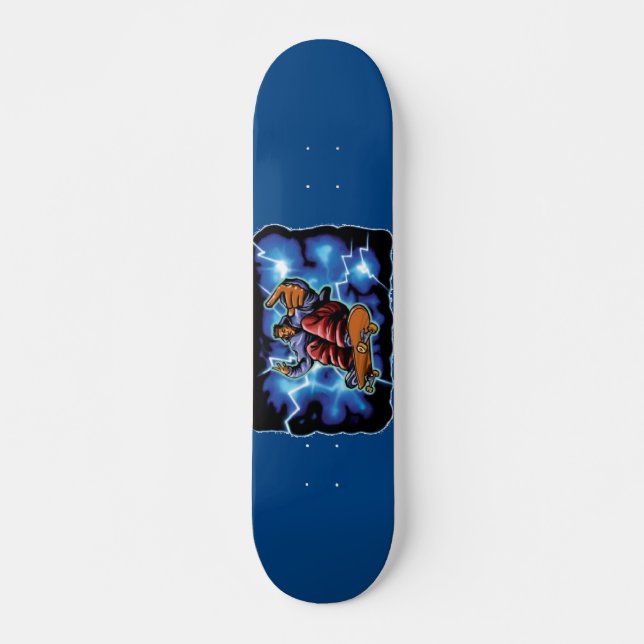 Skateboard de iluminación azul (Anverso )