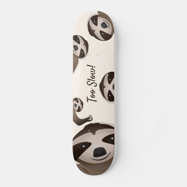 Skateboard de Ilustracion animal muy lento (Anverso)