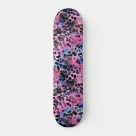 Skateboard de impresión de piel de leopardo rosa