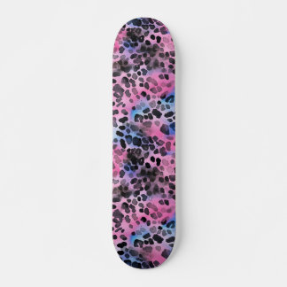 Skateboard de impresión de piel de leopardo rosa