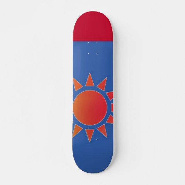Skateboard de la bandera del Naranja Rojo de Taiwá (Anverso )