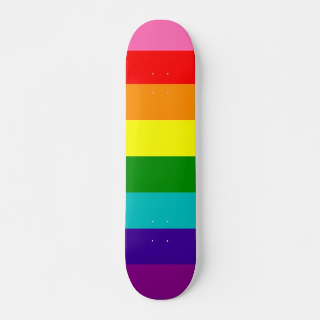 Skateboard de la bandera gay LGBT arcoiris (Anverso )