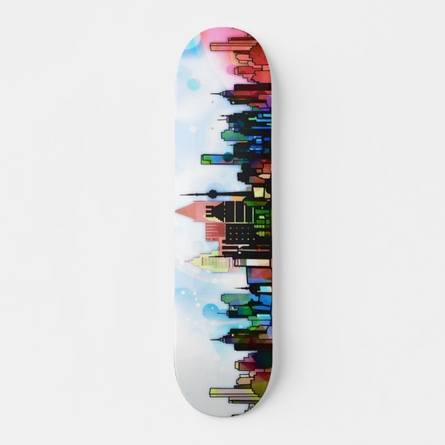 Skateboard de la ciudad de color (Anverso )