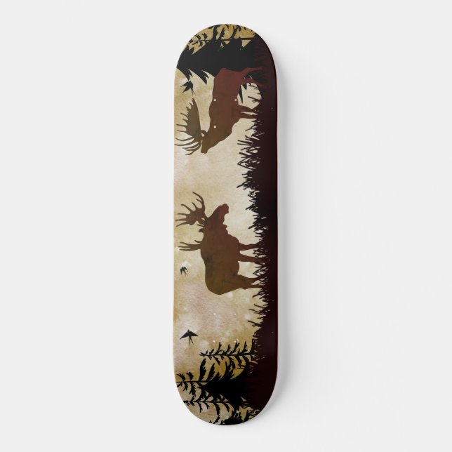 Skateboard de la escena de vida silvestre Moose Fo (Anverso)