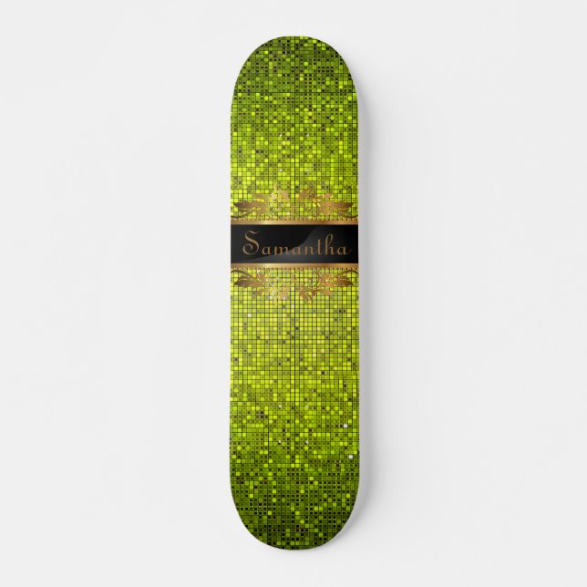 Skateboard de la escuela antigua Lime Purpurina Se (Anverso )
