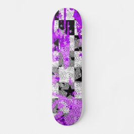 Skateboard de la estrella de cráneo Purple Check