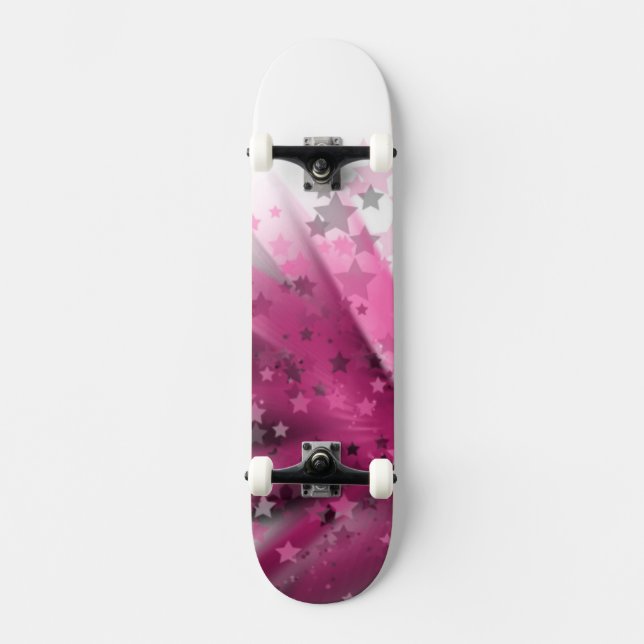 Skateboard de la explosión colorida de estrellas (Anverso)