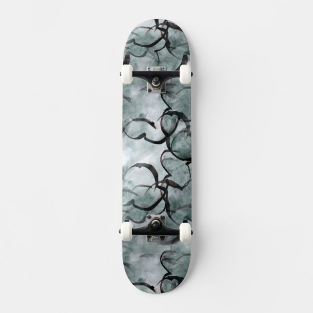 Skateboard de la mano gris del arte pintura vanguardista, (Anverso)