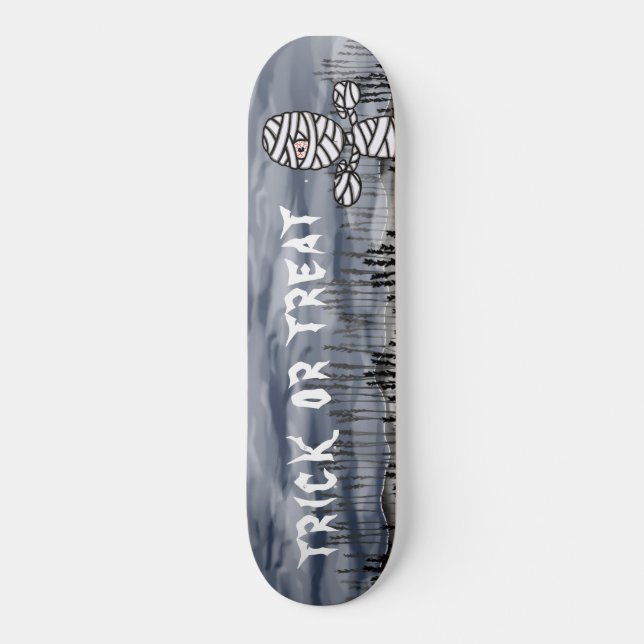 Skateboard de la momia de horror personalizada de  (Anverso)