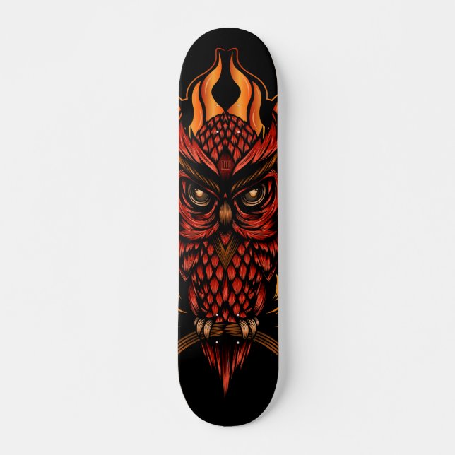 Skateboard de Lechuza de Fuego (Anverso )