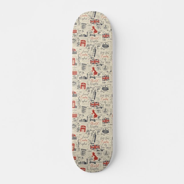 Skateboard de Londres Vintage (Anverso )