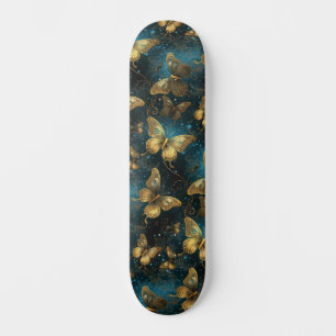 Skateboard de mariposas doradas