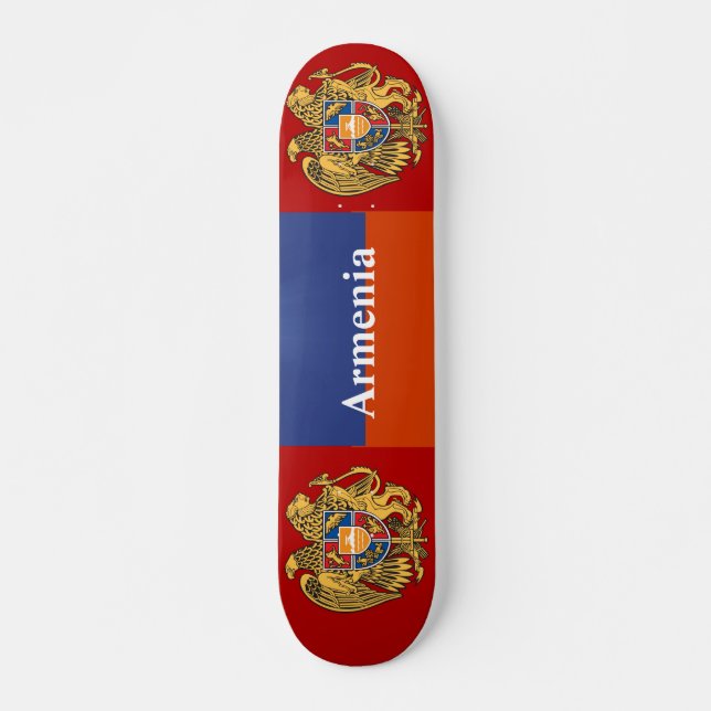 Skateboard de Naranja azul rojo (Anverso )