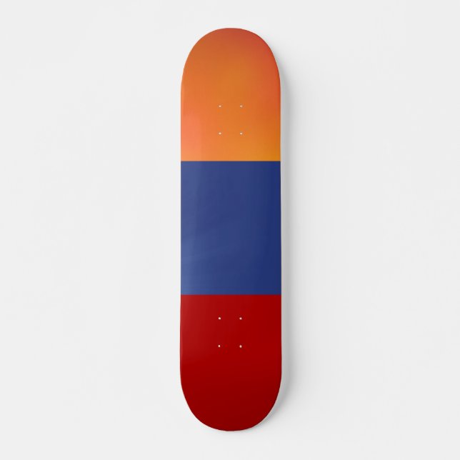 Skateboard de Naranja azul rojo (Anverso )